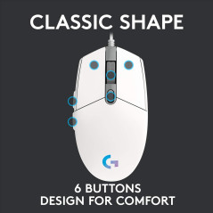 Logitech G102 Lightsync White